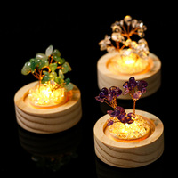 Bouteille à vœux en cristal naturel, arbre d'ange écologique, lampe artisanale, ornement créatif, cadeau de Noël pour le bureau, vente en gros