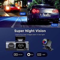 Mini Cámara para Coche 4K WiFi GPS con Doble Cámara Delantera y Trasera 2160P, Visión Nocturna, Monitor de Estacionamiento, Codificación de Video H.265 para Autos y Vehículos