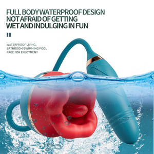 Erwachsenen-Spielzeug Großhandel 2-in-1 Blumenförmiges Liebeskugel-Vibrator mit Zungenstimulation für Klitoris und G-Punkt Wasserdichtes Sexspielzeug - Product Image 6