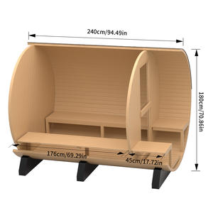 Sauna traditionnel en bois de cèdre pour une utilisation confortable en extérieur avec poêle électrique - Product Image 3