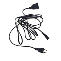 Câble répartiteur en Y mâle 2 broches UE H03VVH2-F 0,75 mm² plat, avec prise femelle UE + connecteur C7 en forme de 8, taille personnalisée