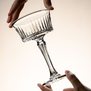 Vintage Striped Embossed Crystal Clear For <strong>Champagne</strong> <strong>Flute</strong> Red Wine Goblet Glasses - Product Image 6