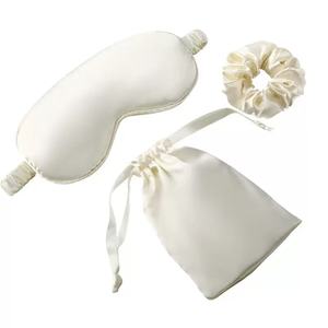 Ensemble de 3 masques de sommeil en soie artificielle, chouchous en satin, bandeau de nuit occultant, style formel et mignon, utilisation toute saison, cadeaux - Product Image 4