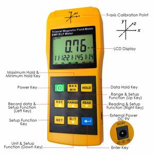 Détecteur numérique de champ électromagnétique (EMF) et ELF, mesureur Gaussien 3 axes 20/200/2000 mG et UT pour micro-ondes et lignes informatiques - Product Image 4
