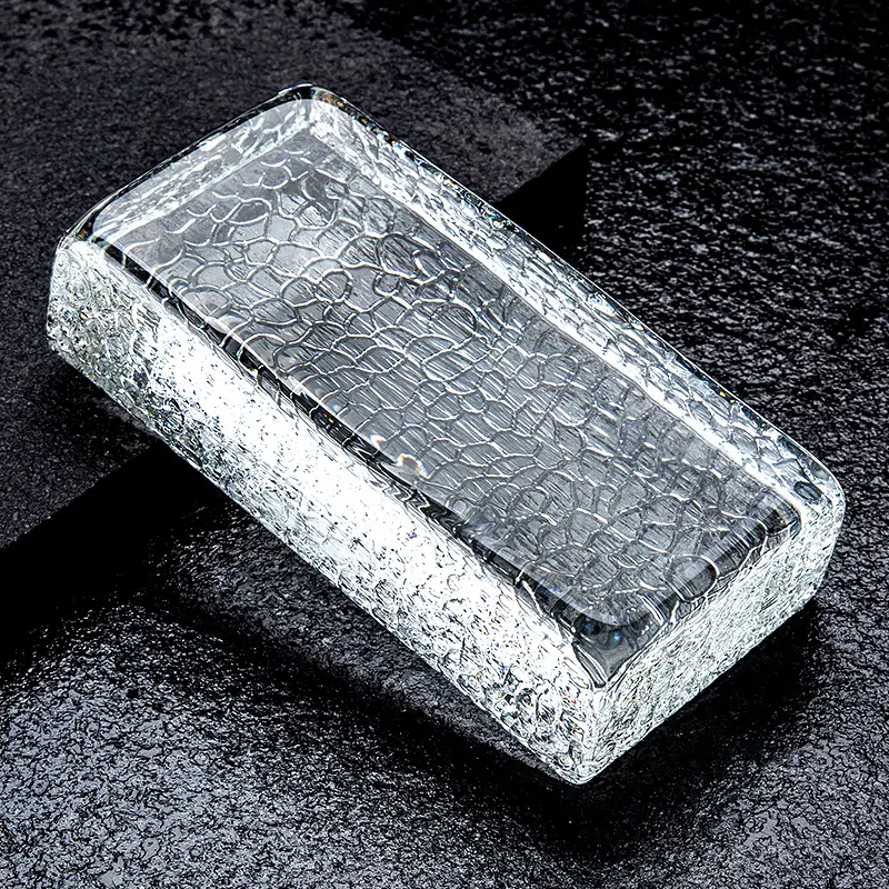 Standard Building Polished Eco-friendly Direct Sales Solid Clear Glass Block Texture Solid Hot Melt Crystal Brick