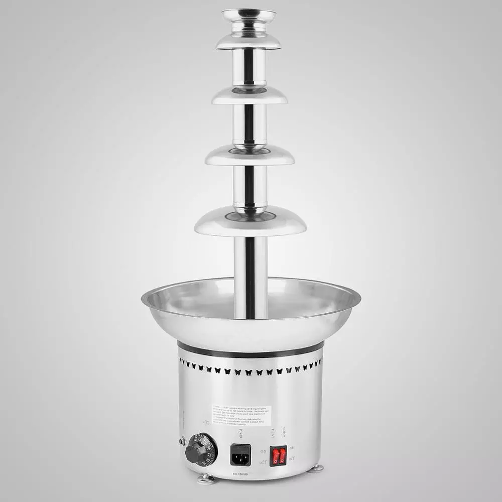 Fountains hot chocolate maker homeuse machine commercial big 6 tires chocolate fountain