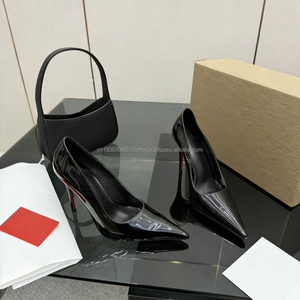 Zapatos de boda de alta calidad para mujer, tacones de suela roja de marca de diseñador, tacones negros de lujo para mujer, nuevos estilos - Product Image 1