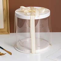 Vente en gros de boîtes à gâteaux en plastique transparent simple et triple couche de 4 à 12 pouces pour les produits d'emballage alimentaire et d'impression à emporter d'anniversaire