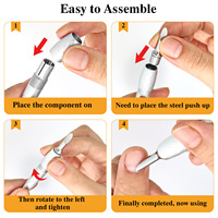 Nouvel ensemble de pousse-cuticules remplaçables 5 en 1, outil multifonction pour enlever les cuticules des ongles, pour salon de manucure