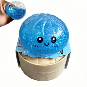 Kawaii Glitter Bun Squeeze Toy Mystery Glitter <b>Squishies</b> Toy Soft Stress Relief Toy Cute Decompression Fidget Toy Anxiety Relief - Product Image 3