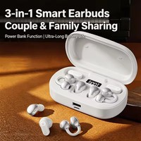 Nouveaux écouteurs sans fil 3-en-1, 3 paires d'écouteurs TWS, écouteurs sportifs avec crochet d'oreille, batterie de secours d'urgence, écouteurs intra-auriculaires pour jeux, affichage LED