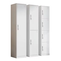 Armoire de rangement verticale autoportante en acier à quatre portes verrouillables, durable, pour chambre à coucher, vente en gros pour l'ingénierie et le commerce extérieur