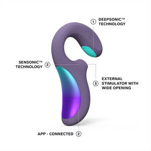 <span class=keywords><strong>LELO</strong></span> Enigma Cyber Purple Vibrator für Frauen, Doppelte Schallstimulation, Dreifache Stimulation, Bluetooth, 8 Luststufen, 2 Extra Rabbit-Modi - Product Image 4