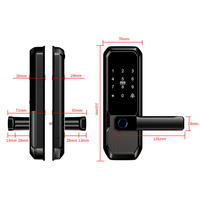 Serrure de porte intelligente moderne avec Wi-Fi, déverrouillage par empreinte digitale, utilisation à domicile ou à l'hôtel, sécurité élégante, poignée ergonomique
