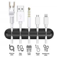 Organisateur de câbles en silicone, enrouleur de câbles USB, clips de gestion de câbles pour bureau, support de câbles pour souris et casque