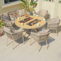 Ensemble de table et chaises de salle à manger pour patio extérieur, jardin, villa, restaurant, foyer de style coréen, barbecue