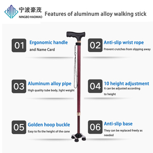 Bâton de marche multifonctionnel en alliage d'aluminium léger Base rotative réglable Cannes portables pour la randonnée et le trekking - Product Image 3