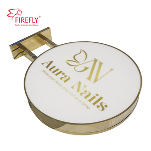 Tùy chỉnh đánh bóng mạ hai mặt vòng <span class=keywords><strong>lightbox</strong></span> 3D LED chiếu sáng dấu hiệu LED hộp đèn cho cửa hàng - Product Image 3