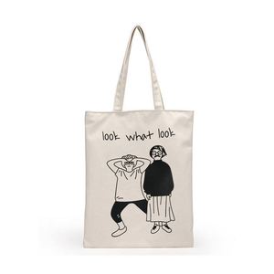 Bolsas de Tela de Algodón con Estampado de Letras Personalizadas al por Mayor, con Asa Larga y Correa para el Hombro, para Damas, Uso en Supermercados - Product Image 1