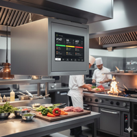 Sistema de Pantalla Táctil Todo en Uno de 15.6 Pulgadas para Cocina, KDS para Restaurantes, Monitor POS Android, IP54 Resistente al Agua, Industrial sin Ventilador