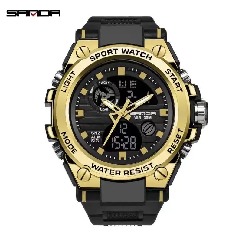 Reloj deportivo Digital para hombre, resistente al agua, de cuarzo, 3 ATM, estilo Piloto Militar