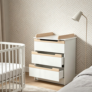 Juego de Muebles Modernos para Cuarto de Bebé de 3 Piezas, Cuna Convertible, Mesa Cambiadora de 3 Cajones, Armario de Doble Puerta, Juego de Dormitorio para Bebé - Product Image 5