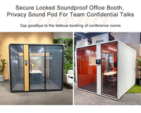 Cabine de réunion acoustique silencieuse pour 6 personnes, isolation phonique, cabine téléphonique privée, cabine de conférence privée avec serrure d'accès intelligente