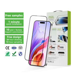 Biểu Tượng Tùy Chỉnh Chống Phản Chiếu Phim Bóng Kính Bảo Vệ Cho <span class=keywords><strong>iPhone</strong></span> 16 15 14 13 12 Pro Max - Product Image 1