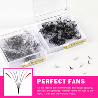 Ekstensi Bulu Mata Volume Hitam Pekat Buatan Tangan OEM untuk Fans Korea Serat PBT Dapat Disesuaikan BC Berkualitas Tinggi Stabil untuk Brand