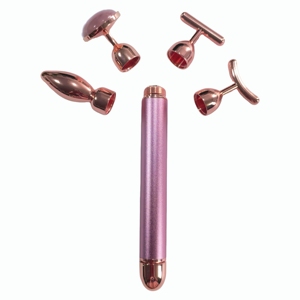 Multi-Head Vibrating Beauty Bar Metal Body Slimming 3D Facial Massager Metal face <b>roller</b> guasha - Product Image 1
