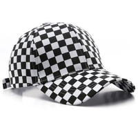 Chapeau de chauffeur de camion Goras de haute qualité Casquette de baseball Balatas en coton à carreaux noir et blanc avec logo personnalisé Chapeau de papa élégant