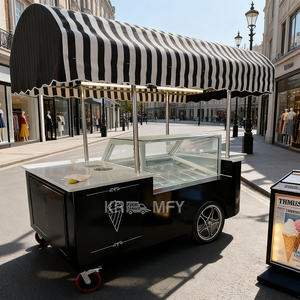 Truck <b>Trolley</b> Gelato Freezer Push Ice Cream Display Case Outdoor Flower Cart - Product Image 3