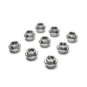 Tuerca hexagonal autoblocante M10 cincada con brida, 35 mm de longitud, tornillo métrico para montaje de llantas de automóvil - Product Image 3