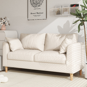 Ghế sofa nhỏ 2 chỗ ngồi phong cách Bắc Âu hiện đại, chất liệu vải mềm mại, có chân gỗ, thích hợp cho phòng khách, phòng ngủ, căn hộ, nhà cho thuê - Product Image 6