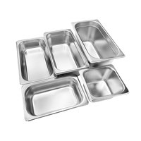 Bac GN de style US/UE, taille 1/1, en acier inoxydable 304, 8L, argenté, pour hôtels, restaurants, buffets, conteneur de service alimentaire, logo personnalisé