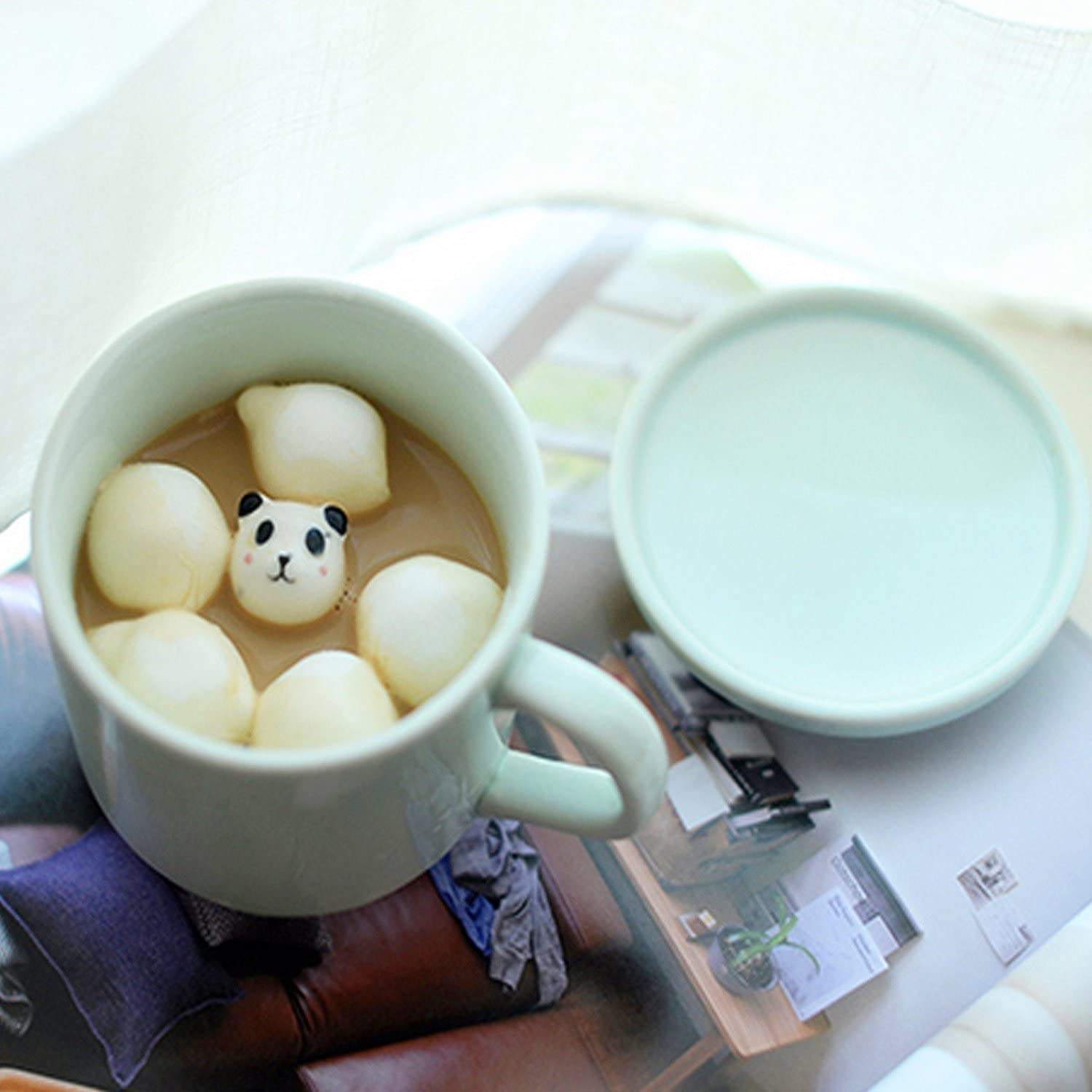 3D Coffee Mug Cute Animal Panda Inside Cup Cartoon Ceramics Figurine Teacup Porcelain Morning Tea Milk Mugs in Bulk