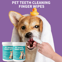 Lingettes dentaires pour animaux de compagnie, sans parfum, 70 g/m², formule douce et élargie, 50 unités, lingettes jetables pour le nettoyage des dents des chiens, soins bucco-dentaires