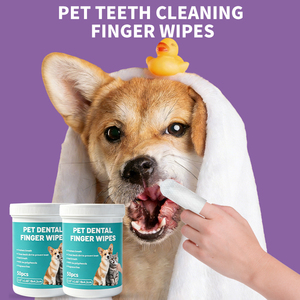 Salviette per Denti di Animali Domestici Non Profumate, 70gsm, Formula Delicata e Morbida, 50 Pezzi, Salviette Usa e Getta per la Pulizia dei Denti dei Cani - Product Image 1