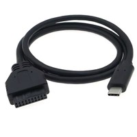 Cable USB 3.0 de 0.7M para Panel Frontal, 19/20 Pines a USB 3.1 Tipo-C, para Chasis de Computadora y Adaptador de Disco Duro Móvil