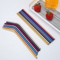 Paille métallique réutilisable de haute qualité 304, accessoires de barre de paille en acier inoxydable, paille de couleur de qualité alimentaire