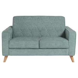 Modern 2-Seater Blue Fabric Tufted <strong>Sofa</strong> for Living Room Hotel Villa-<strong>120cm</strong> Width - Product Image 1