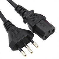 Cordon d'alimentation de type L italien 1,2 m IEC C13 10A 250V H05VVH2-F 3*0,75 mm PVC certifié CE VDE, cordon d'alimentation européen pour TV, PS3, PS4