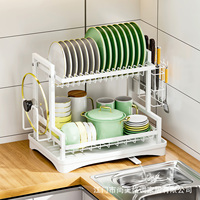 Égouttoir à vaisselle en acier pour évier de cuisine, support de rangement pour couverts, couteaux et fourchettes