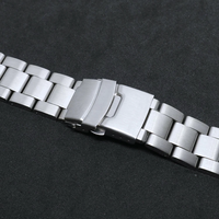 Logo personnalisé prix d'usine 22mm en acier inoxydable 316L massif 007 bracelet de montre à trois maillons à extrémité incurve20 22mm pour Seikoes