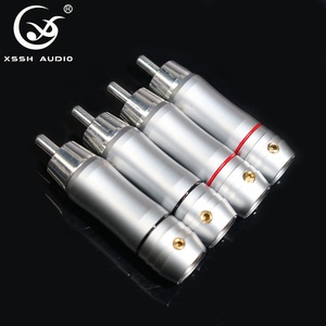 Amplificateur Home Cinéma Audiophile Adaptateur VGA <span class=keywords><strong>RCA</strong></span> YIVO XSSH Audio Hifi <span class=keywords><strong>Prise</strong></span> <span class=keywords><strong>RCA</strong></span> Mâle en Laiton Plaqué Argent avec Trou de Câble 8mm pour Voiture et Ordinateur - Product Image 2