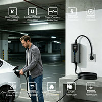 Câble de recharge pour véhicule électrique à commande par application Wifi, 16A, chargeur de batterie portable rapide pour véhicule électrique, 3,5 kW avec prise Schuko