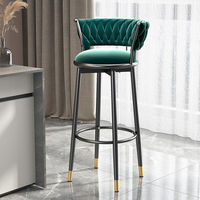 Chaise de Bar haute moderne de luxe nordique or métal velours cuir réglable en plastique pour extérieur hôtel extérieur comptoir de cuisine