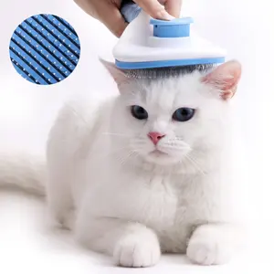 Vente en gros peigne d'épilation à un bouton pour chien et chat brosse d'épilation de massage pour animaux de compagnie