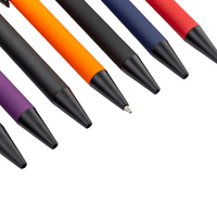 Stylo bille BECOL en gros, noir, recouvert de caoutchouc, plusieurs couleurs, stylet métallique, avec logo personnalisé pour le bureau et l'école