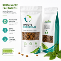Sachet Doypack Écologique Recyclable pour Aliments pour Animaux avec Fermeture Éclair, Personnalisé, en PE Monocouche, pour Friandises et Croquettes pour Chiens